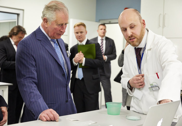The Prince of Wales in Polymateria's lab