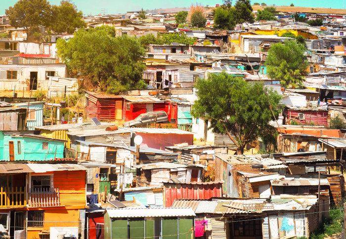 A slum in Cape Town, South Africa