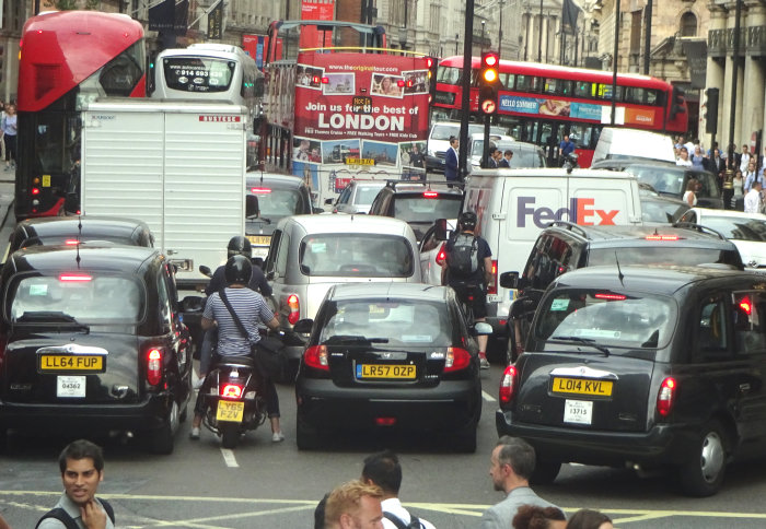Busy London traffic