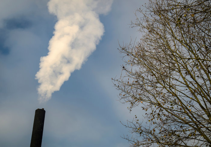 A smokestack from a waste incinerator