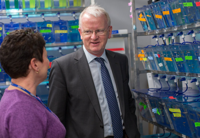 Professor James Stirling in the animal research lab
