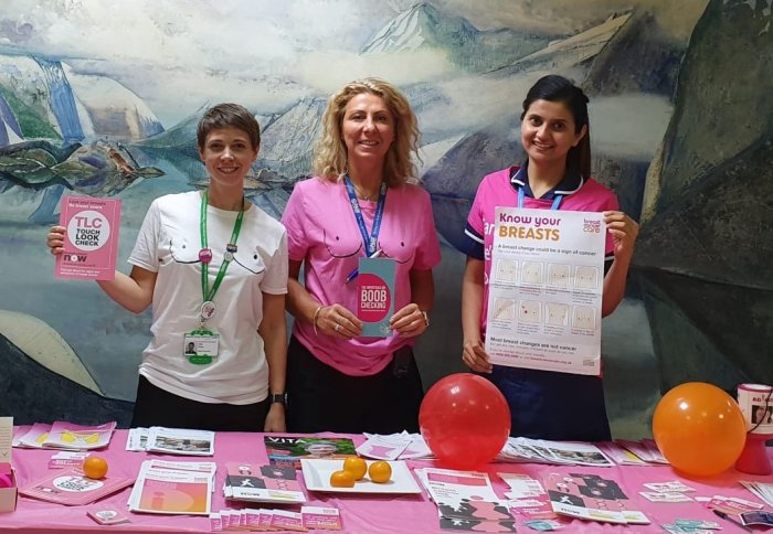 Breast Cancer Awareness Information Point at Charing Cross Hospital
