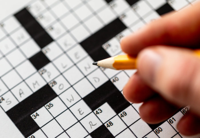 Completing a crossword puzzle