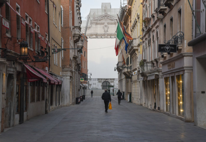 Emptied Italian streets