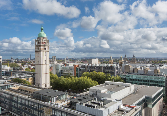 Aerial image of the Imperial College London's South Kensington campus