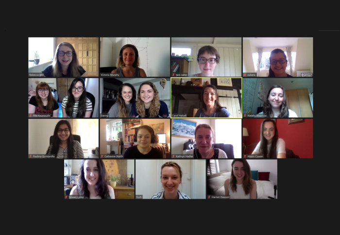Women in the Department of Earth Sciences on zoom call