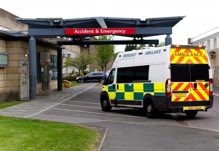 Ambulance arriving at A&E