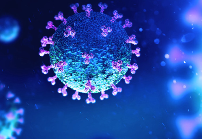 Coronavirus particle illustration