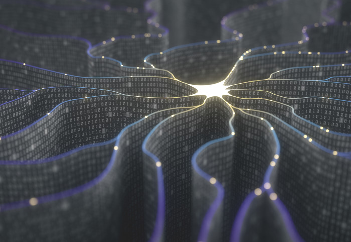 3D illustration of an artificial neuron