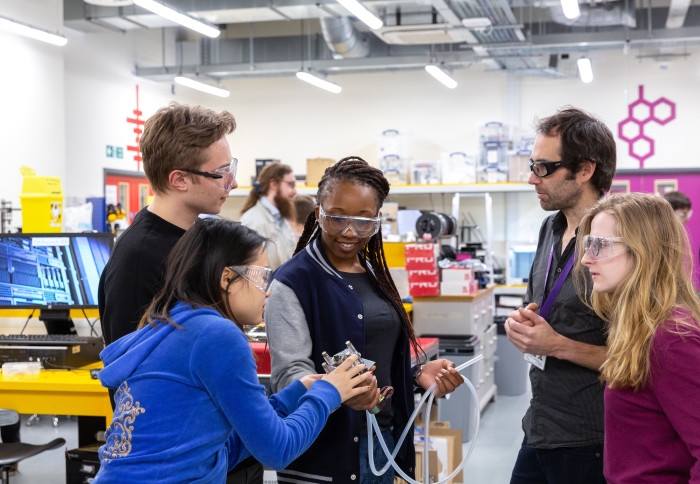 Imperial students at the Hackspace in White City