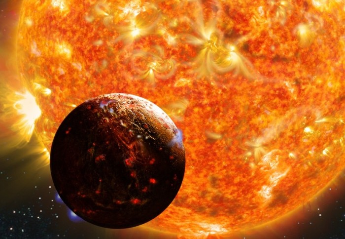 Artist's impression of an exoplanet close to its star