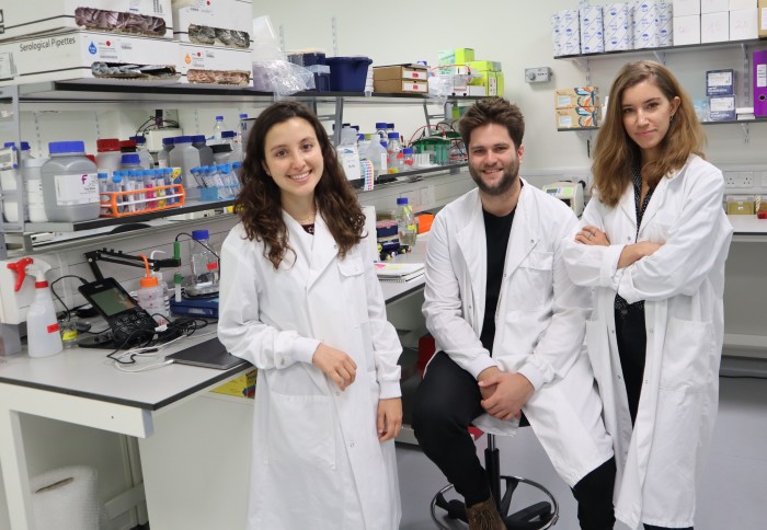 Members of the Sixfold Bioscience team, shown in their lab at Imperial White City Incubator
