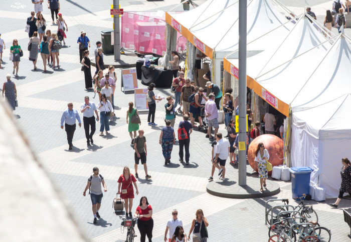 Exhibition Road given over to bikes and pedestrians during the Great Exhibition Road Festival in summer 2019