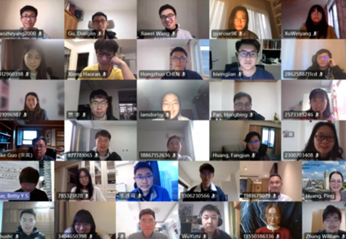 Snapshot of the screens of students attending the Online Winter School