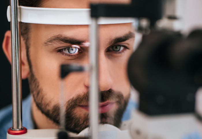 Patient in ophthalmology clinic