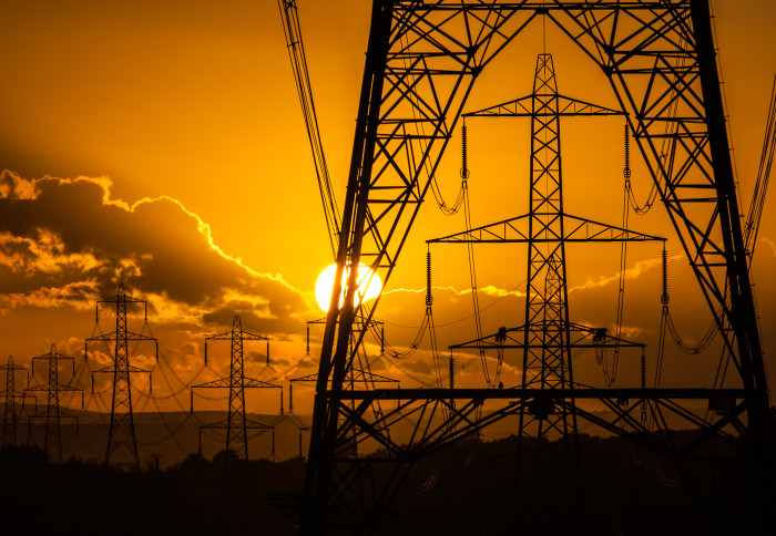 image of electricity pylons