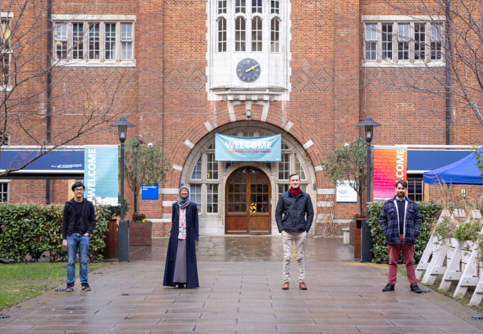 Imperial's University Challenge team outside the Students' Union