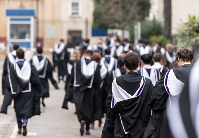 Graduates walking