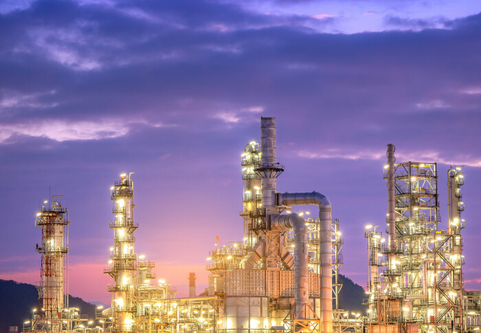 Industrial oil and gas refinery plant zone