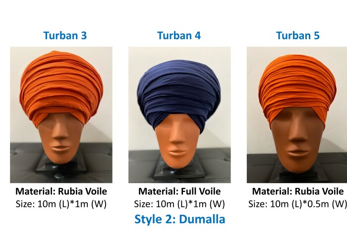 Photo showing three types of turban