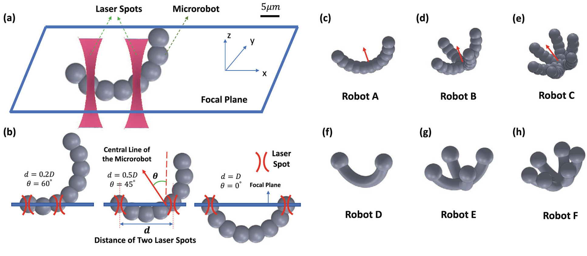 Overview of the physical mechanism and structure design for microrobot out-of-plane rotation via planar OT