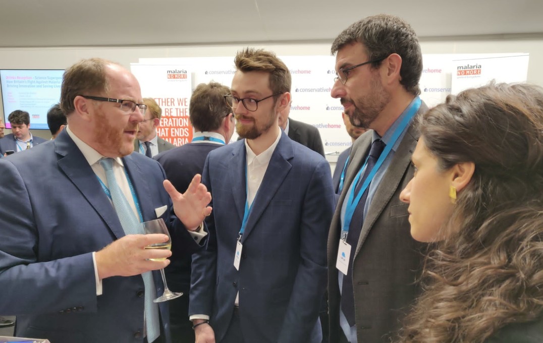 Dr Aubrey Cunnington, Dr Jesus Manzano Rodriguez, Dr Nicolas Moser and Ivana Pennisi meet the Minister for Science, Research and Innovation, George Freeman