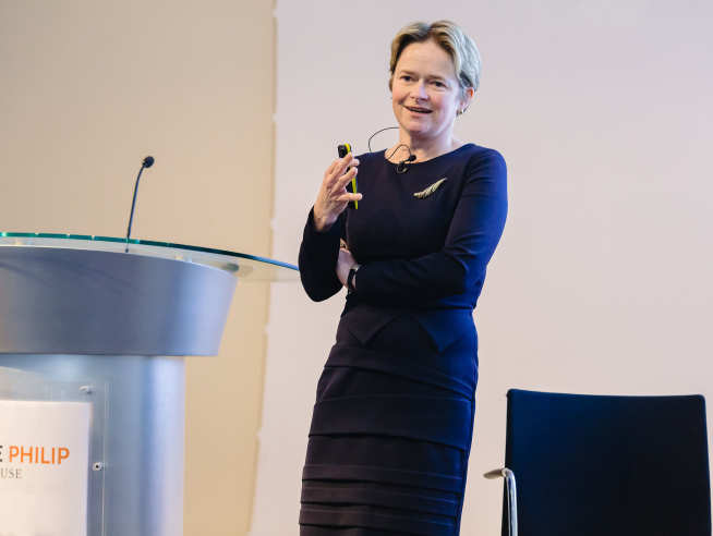 Baroness Dido Harding giving a talk