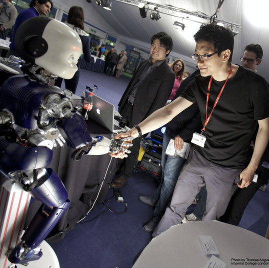 Multimodal interaction with a humanoid robot