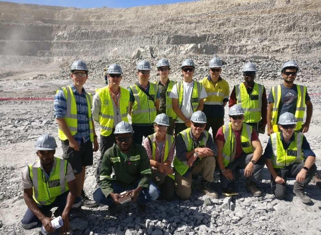 Imperial SEG Chapter inside the pit at Otjikoto gold mine