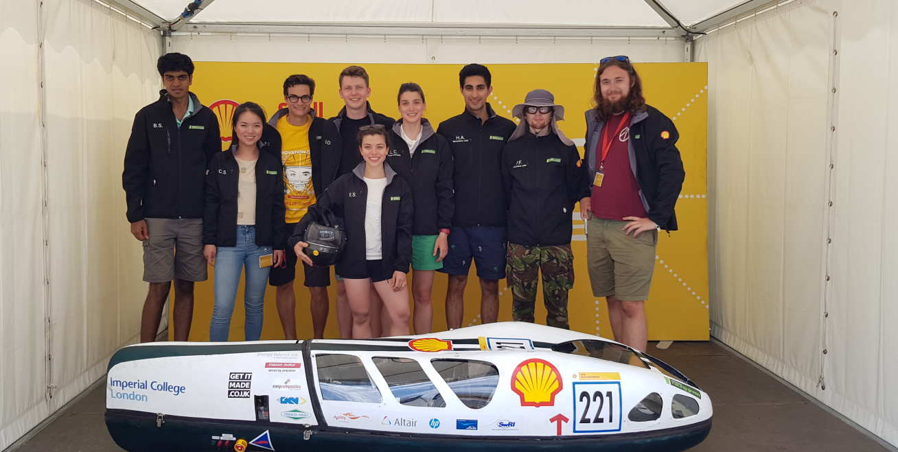 Imperial Racing Green students with their zero-emissions car 
