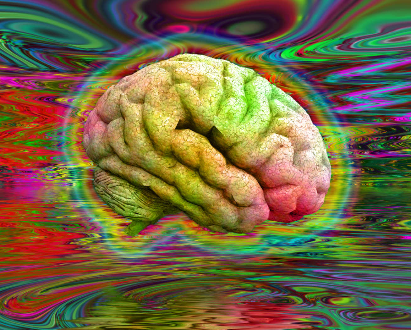 Concept image of brain on psychedelics