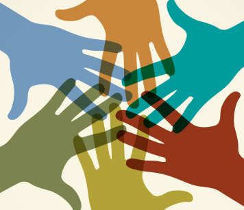 colour hands raised