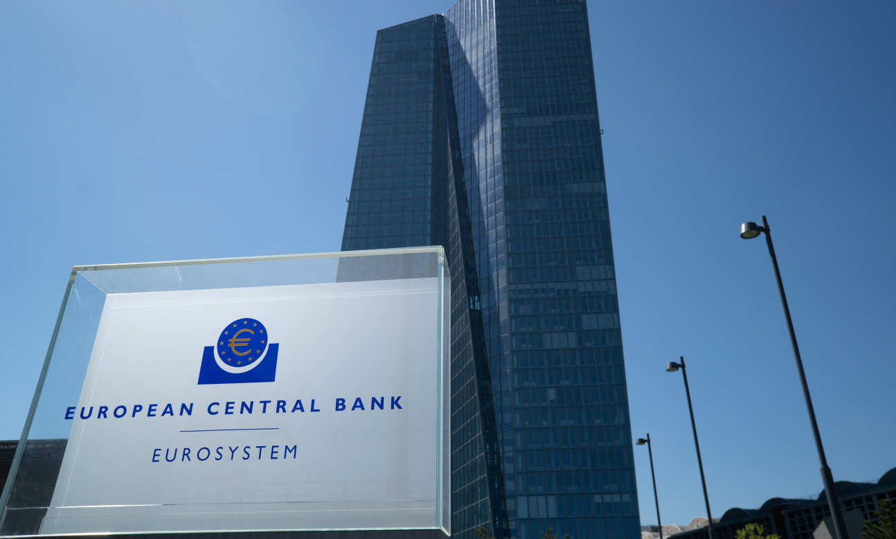 Close up of the sign at the European Central Bank