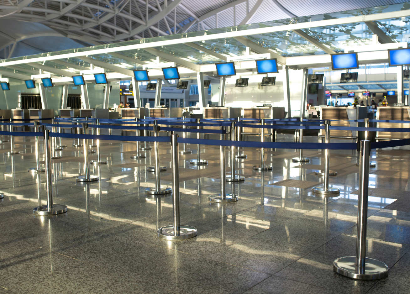 Empty airport terminal