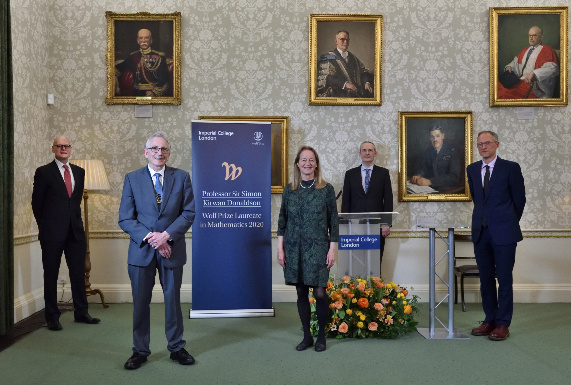 Professor Donaldson and President Professor Gast with guests at the celebration event