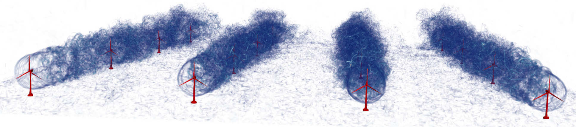 Simulated image of turbulence in wind farms