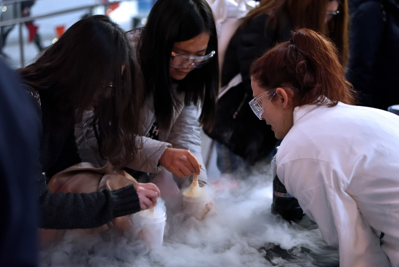 Visitors and researcher at Imperial Lates