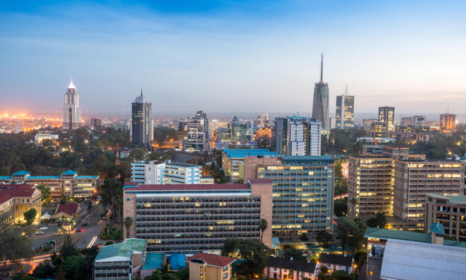Modern Nairobi cityscape - capital city of Kenya