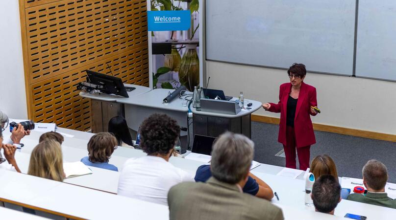 Full-Time MBA students being taught in an Imperial lecture theatre