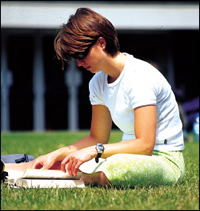 Student studying