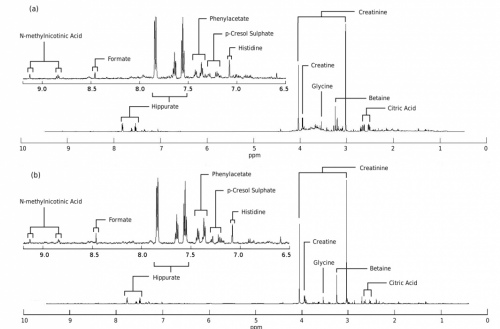 Simulated and real NMR spectra