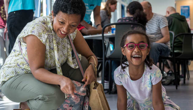 Parent and child at discovery day