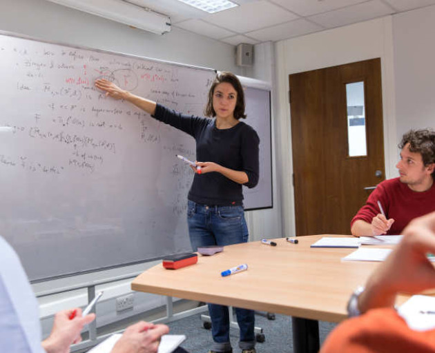 Female lecturer in a class