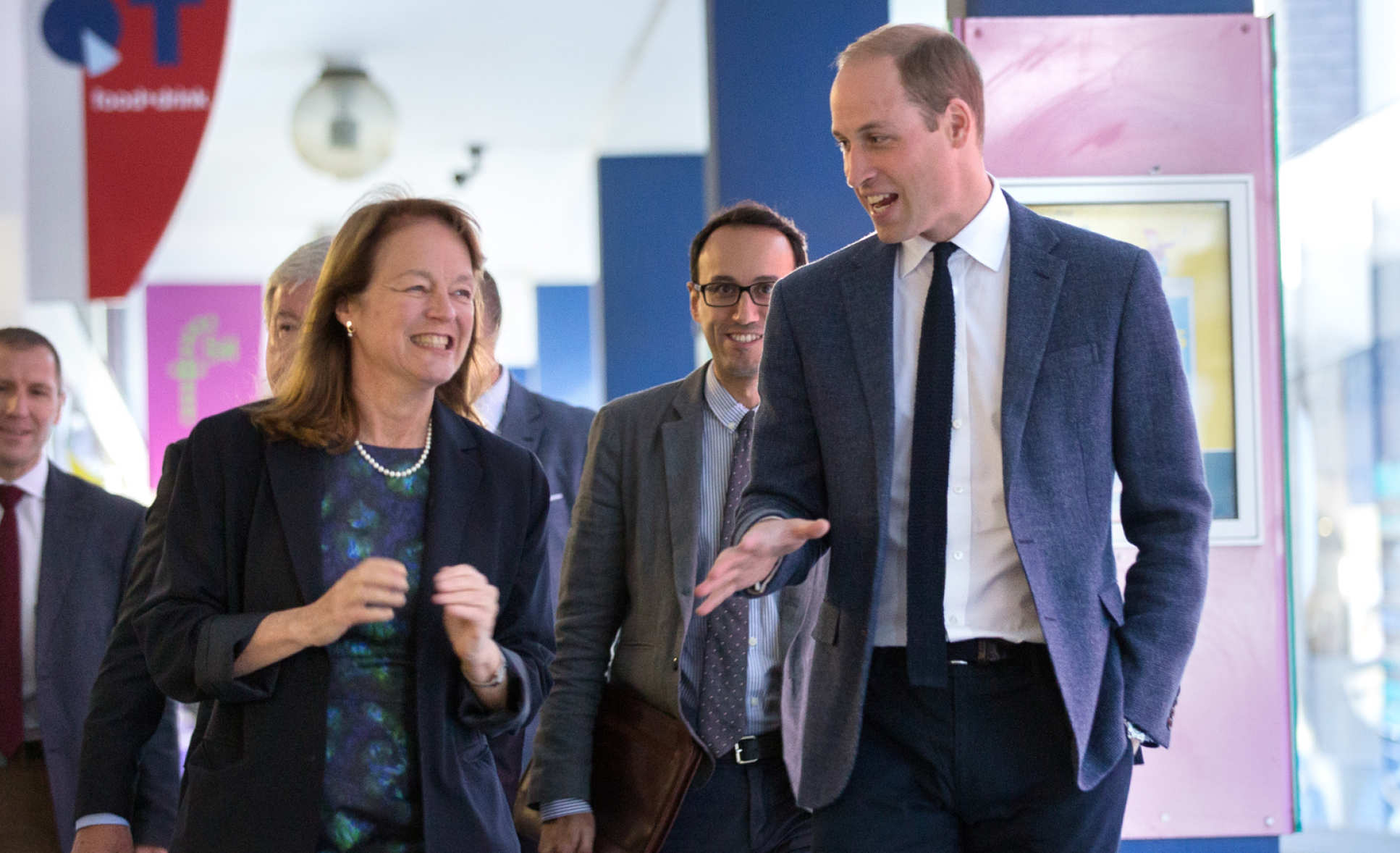 President Alice P. Gast walking with The Duke of Cambridge on campus.