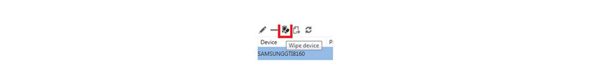 Wipe device screenshot