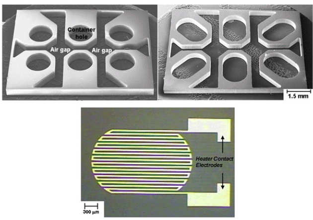 Fabricated parts of micromachined Braille cell.