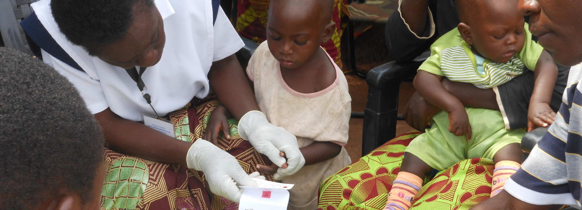 A child being tested for malaria