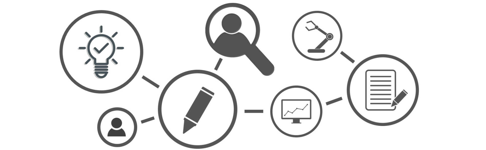 Design and checklist icons linked together
