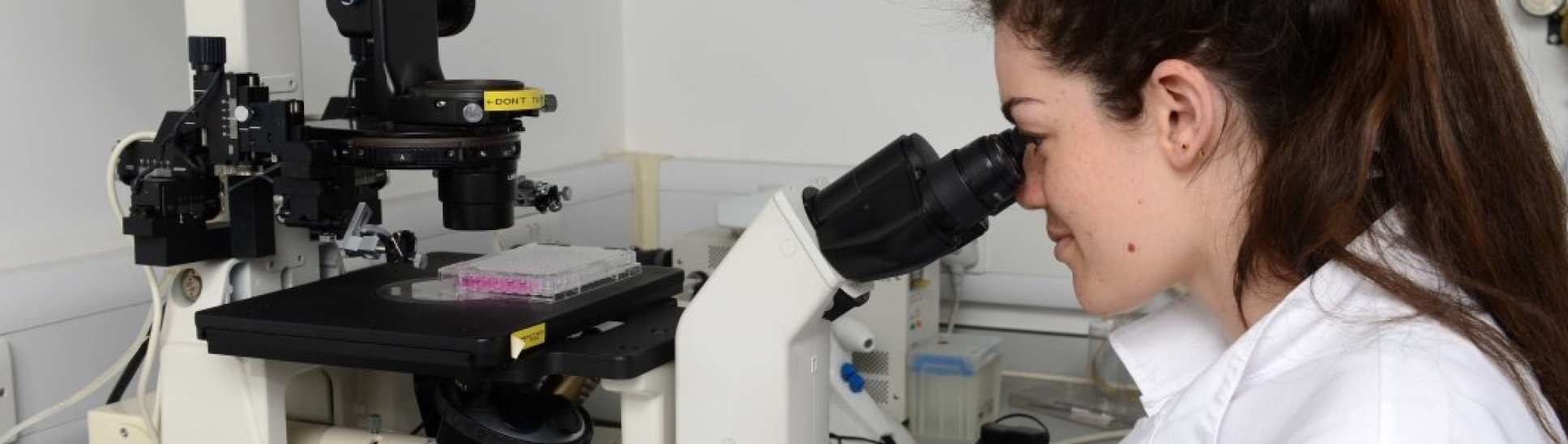 Women using microscope