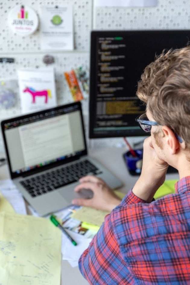 Student studying at his computer